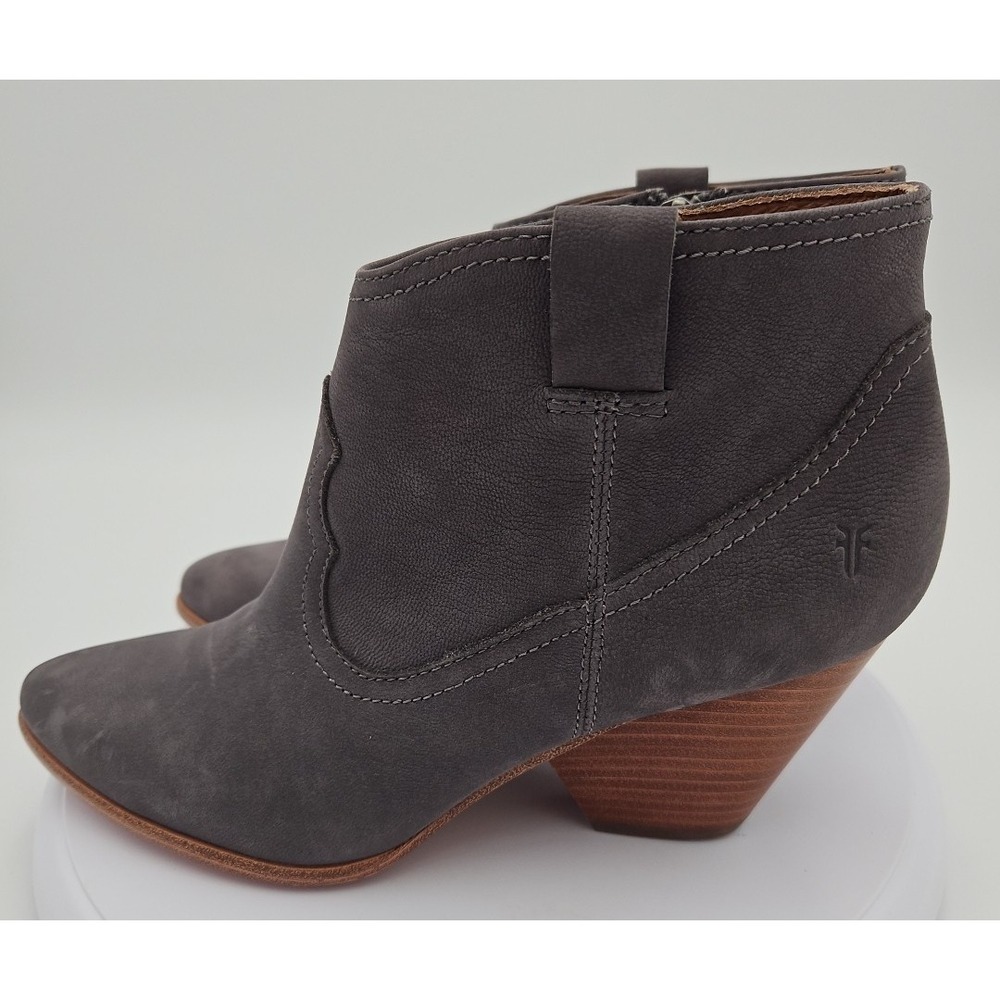 Frye REINA Blue Gray Suede Leather Western Ankle Zip Bootie 3471724-JEA W/9M EUC